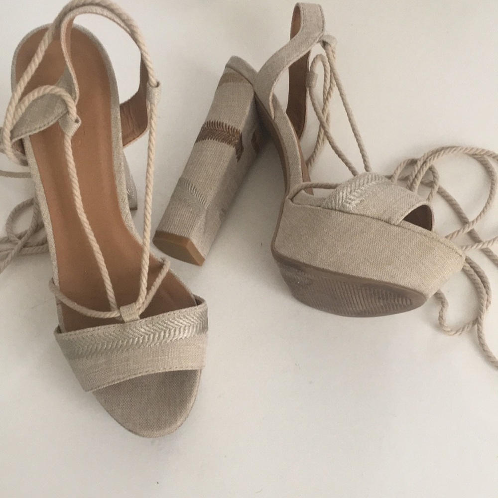Charlotte Russe Wraparound Peep Toe Platform